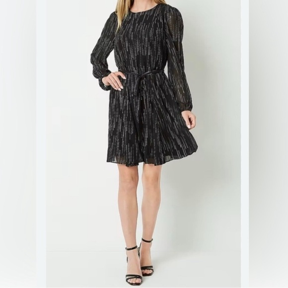 Maia Black and Gold Midi Cocktail Dress - Picture 1 of 8